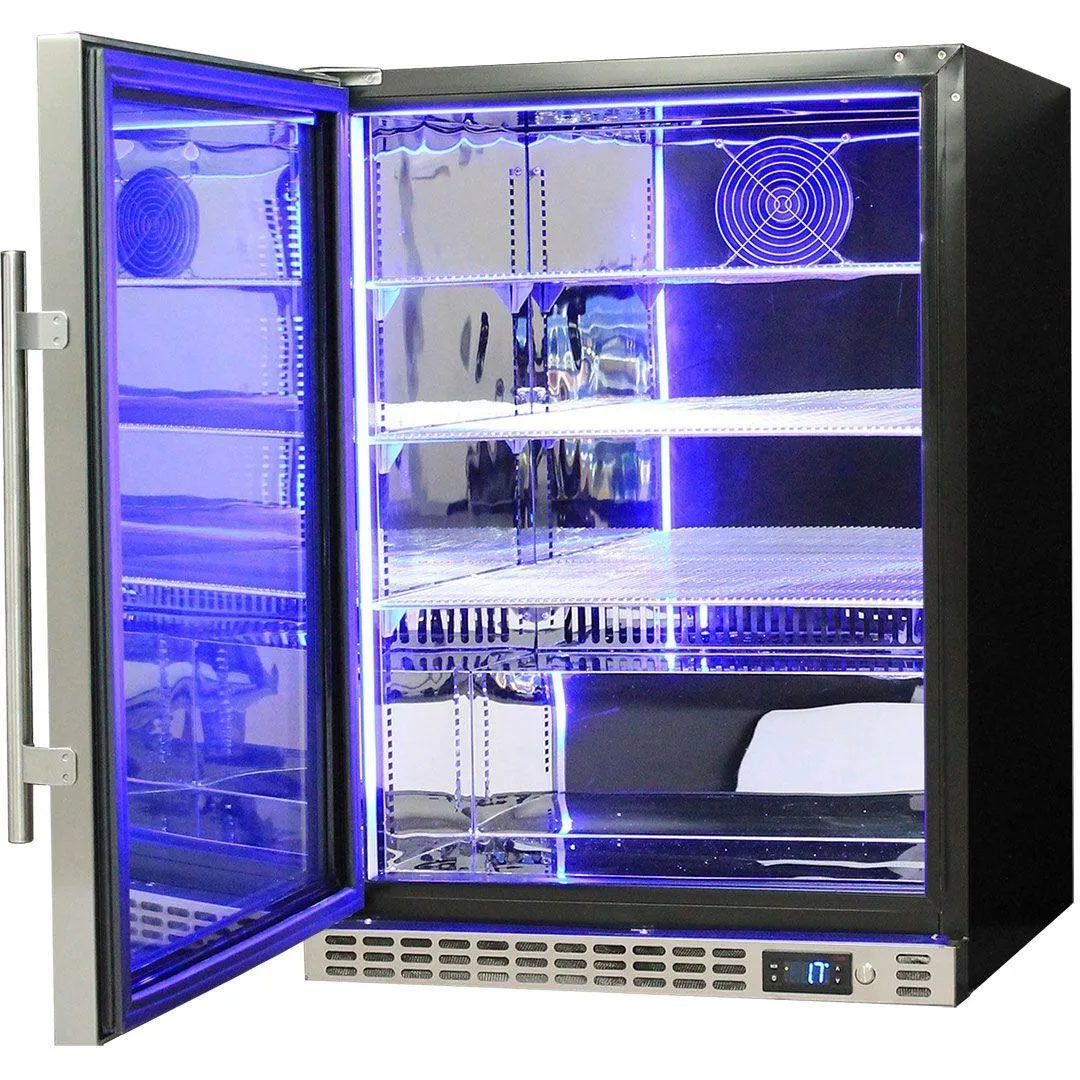 Schmick 164 Litre Single Heated Glass Door Stainless Steel Under Bench Bar Fridge - SK156-HD
