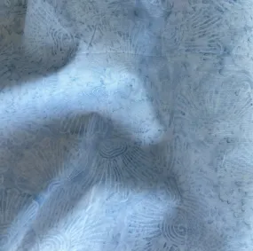 Shell Petals Baby Blue Cotton Batik (Made in Indonesia)