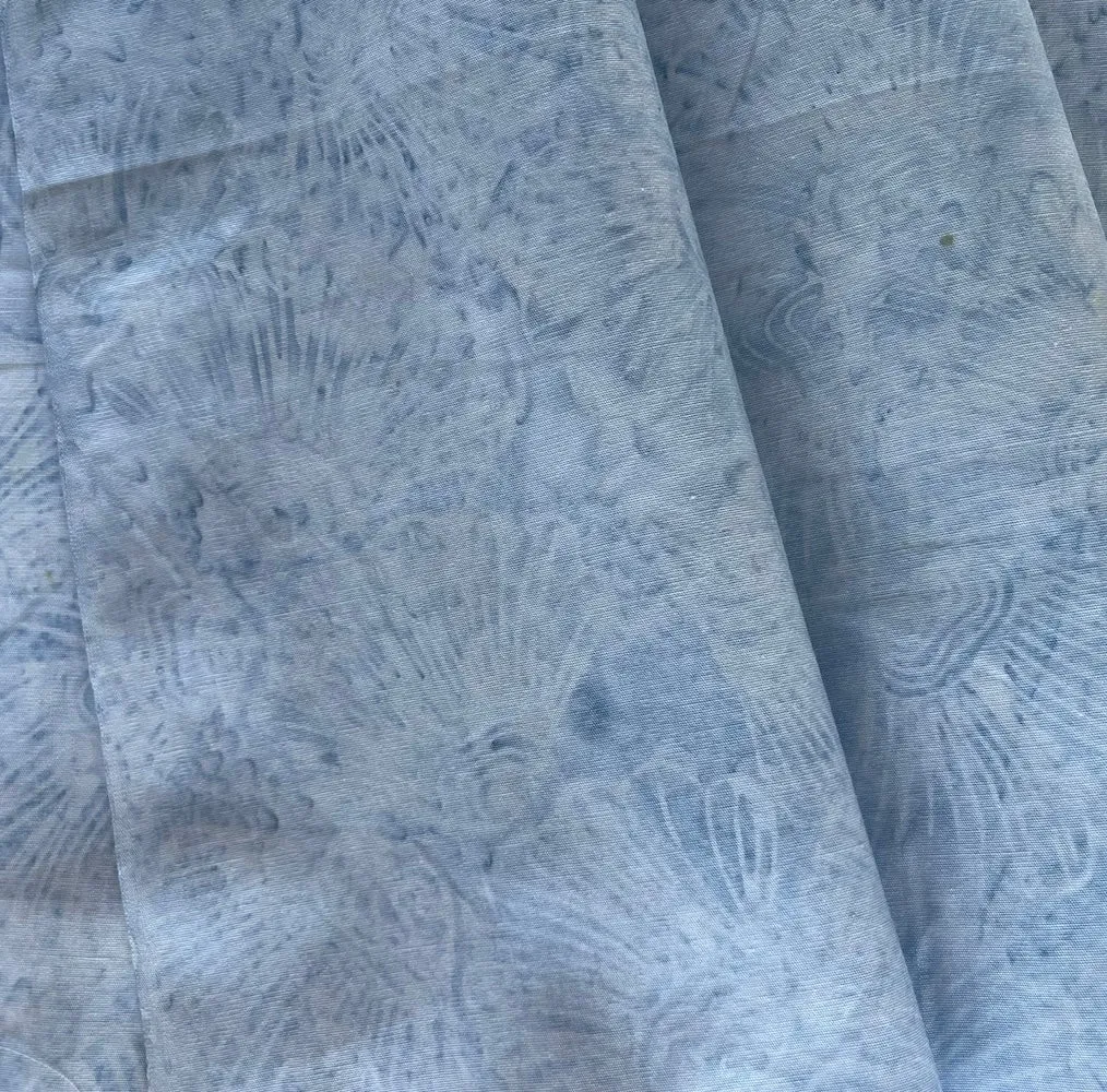 Shell Petals Baby Blue Cotton Batik (Made in Indonesia)