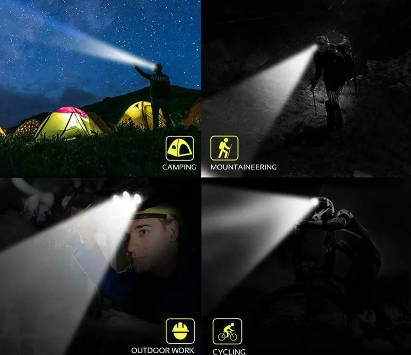 SMAXLuminate™ Mega-Bright 5 LED Headlamp: Rechargeable Waterproof Head Light Torch 250000LM