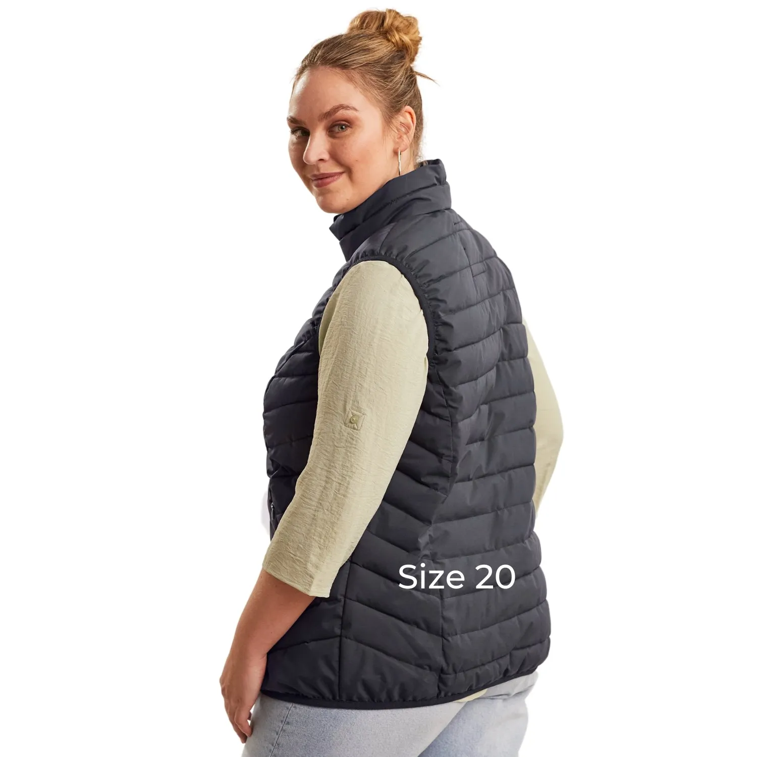 STOY Women’s Plus Size Puffer Vest Navy Sizes 20-28