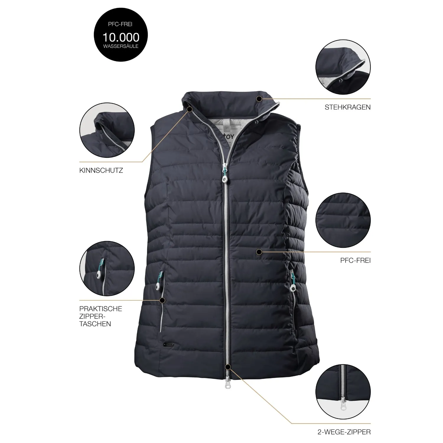STOY Women’s Plus Size Puffer Vest Navy Sizes 20-28