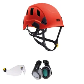Strato Vent Chainsaw Helmet Vizir & Ear Defenders Red