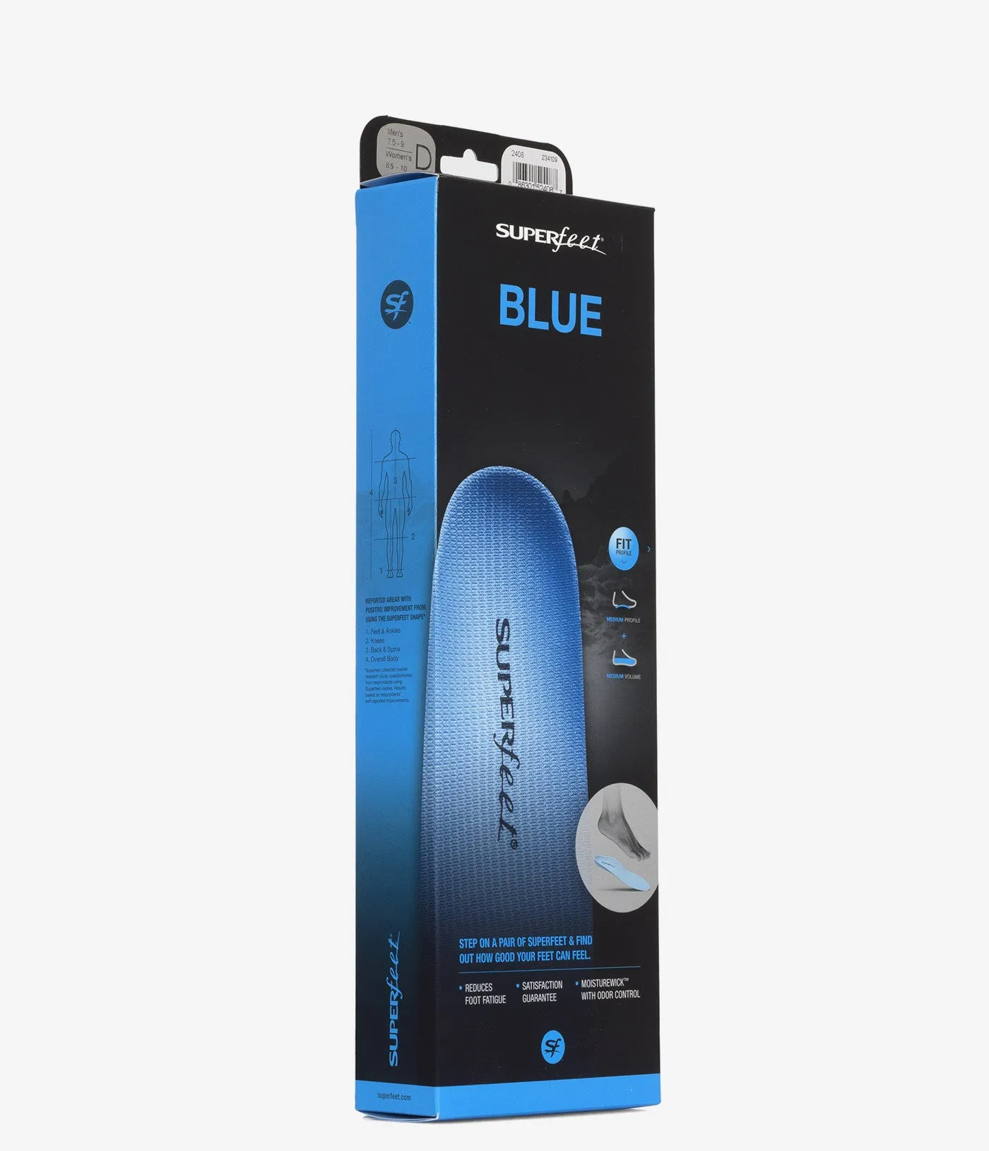 Superfeet All-Purpose Support Medium Arch Insoles (Blue)