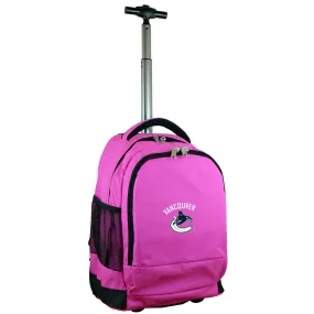 Vancouver Canucks Premium Wheeled Backpack in Pink
