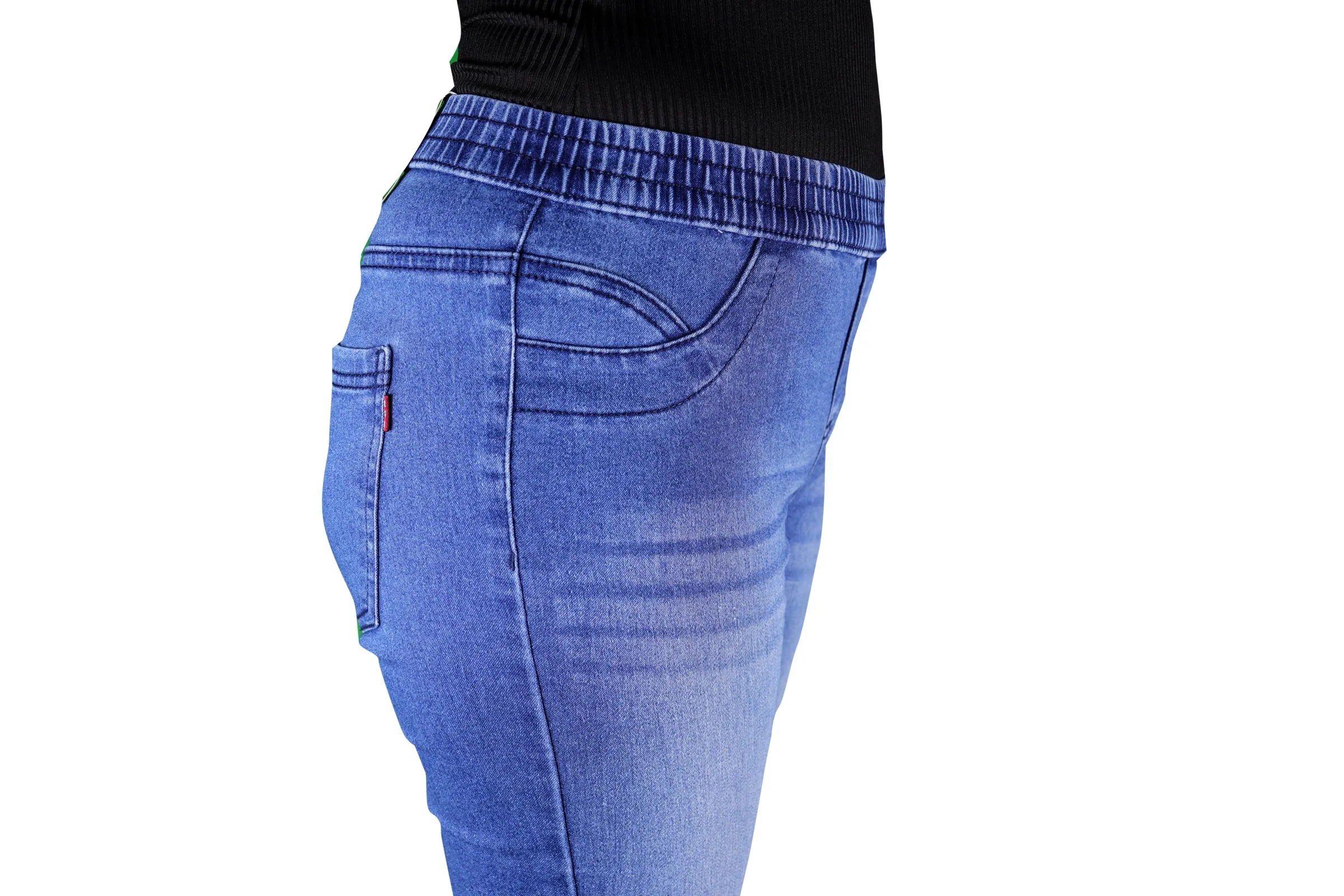 Women's Super Stretch Skinny Fit Pull-On Closure Denim Jeggings (Medium Blue)