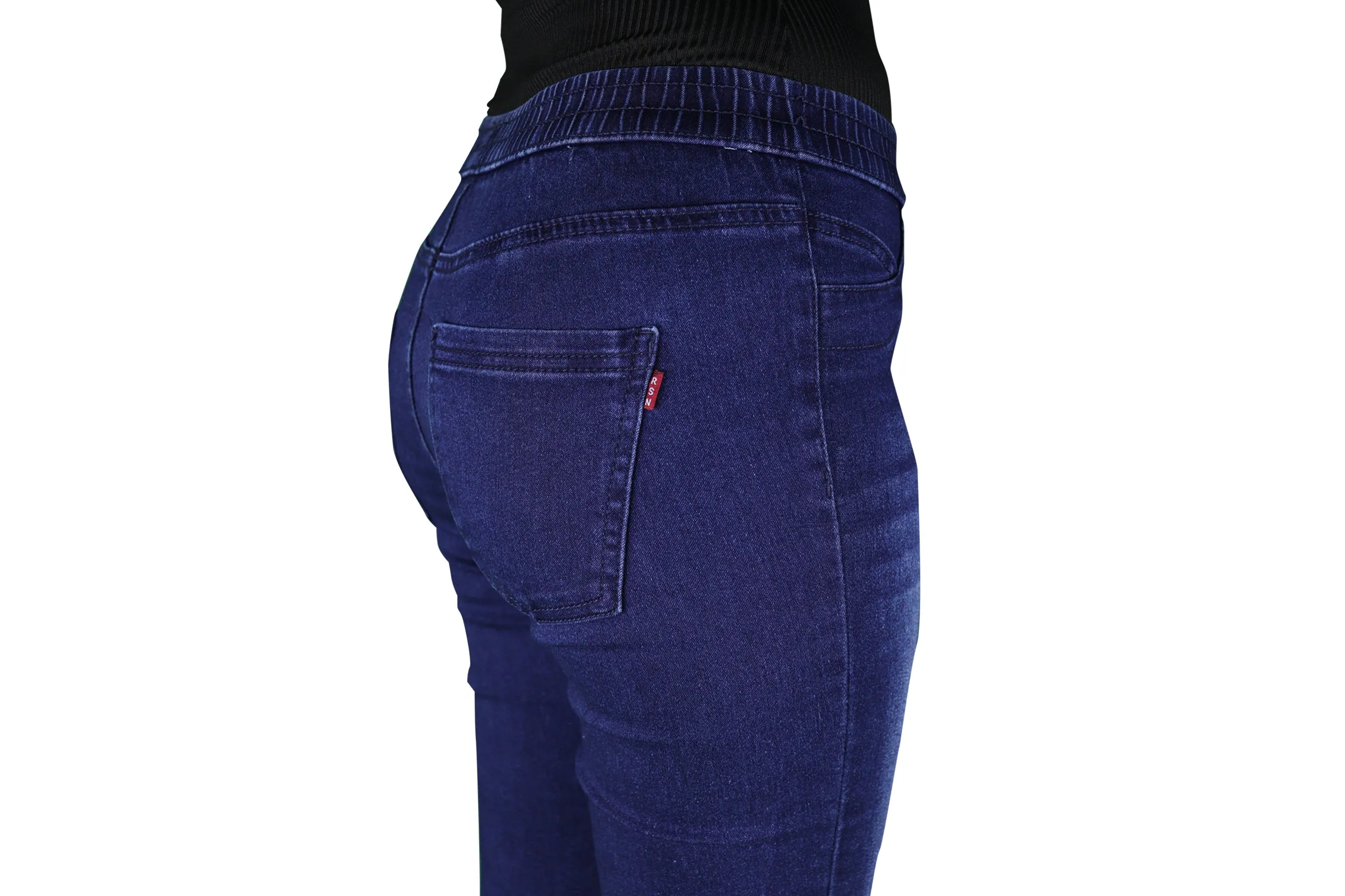Women's Super Stretchy Skinny Fit Pull-On Closure Denim Jeggings (Dark Navy)